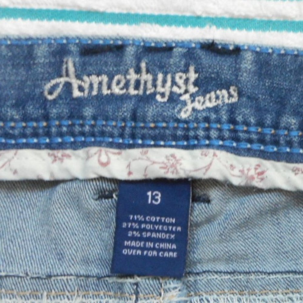 NEW Amethyst Jeans Distressed Boot Cut Denim Size 13 - Picture 13 of 13